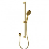 Round Brushed Gold Sliding Rail Shower Set